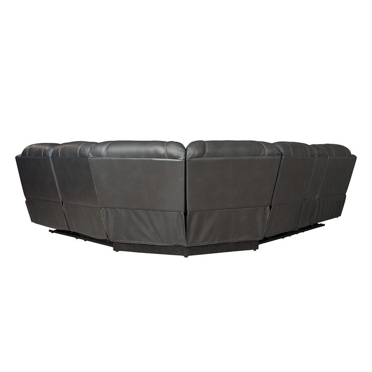 Pulaski Dunhill Grey Leather Power Reclining Sectional Sofa Costco UK