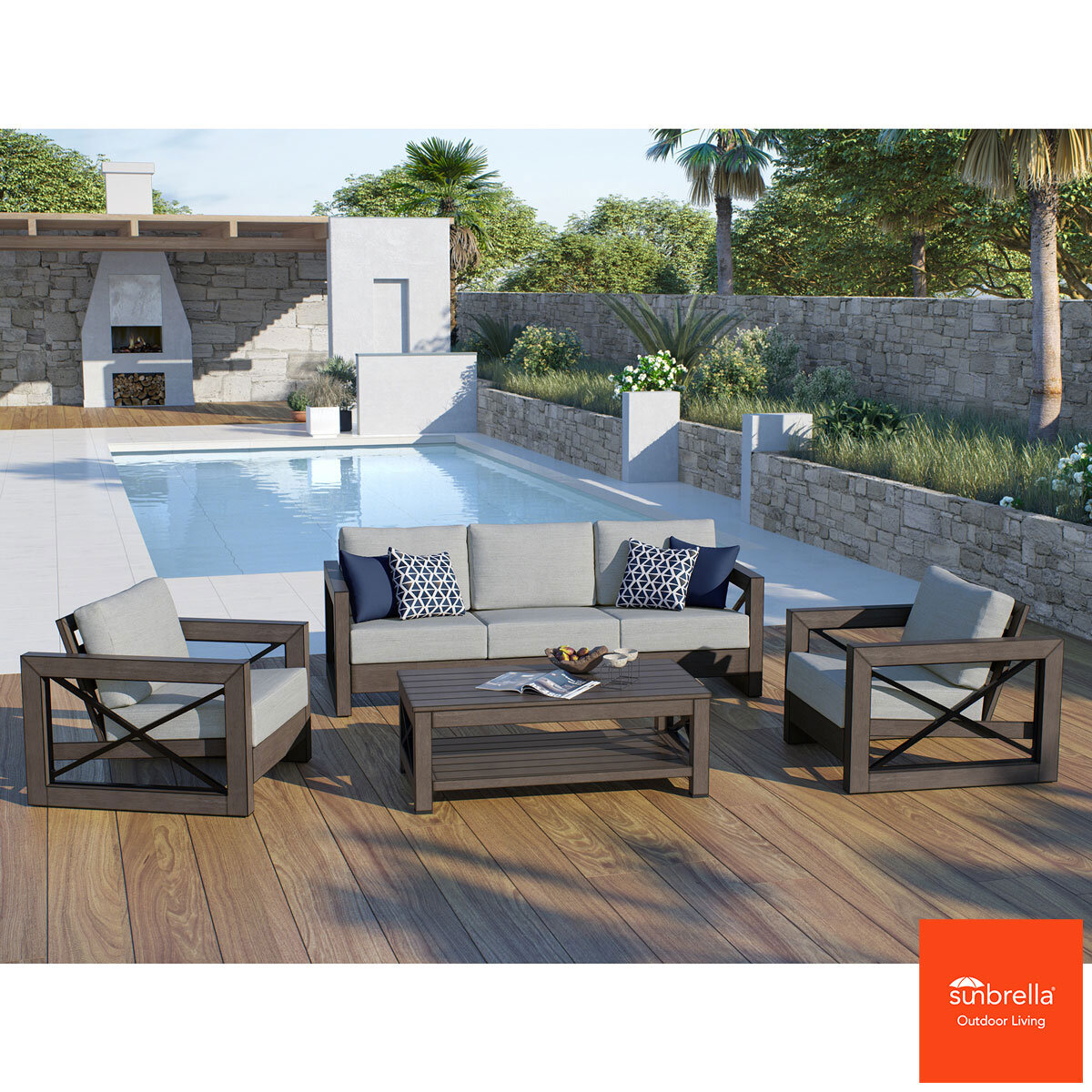 Ove Decors Austin 4 Piece Deep Seating Patio Set Costco UK