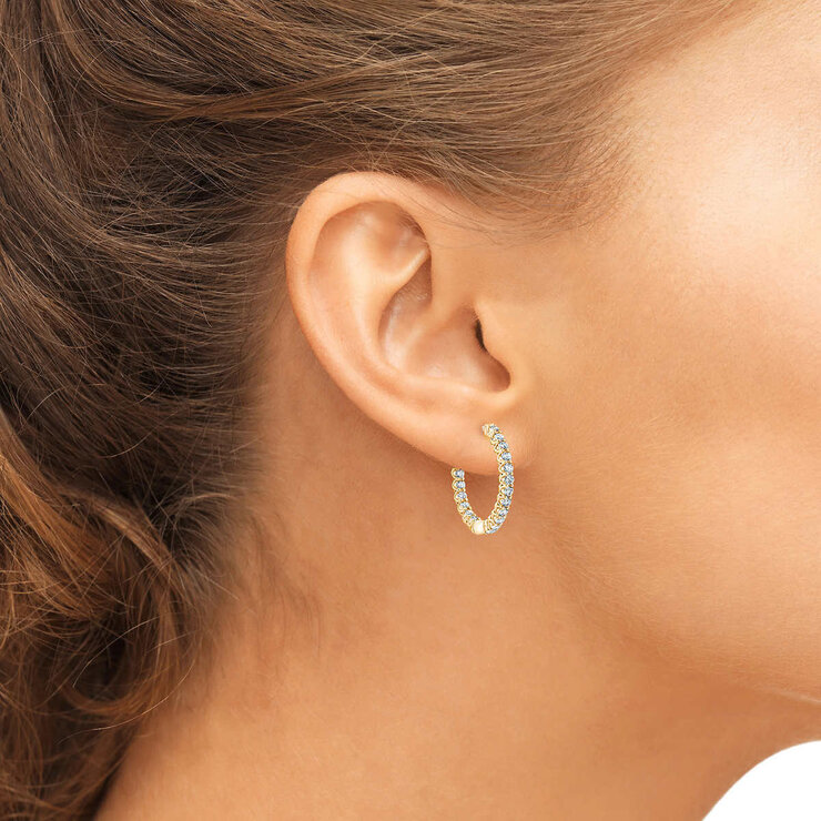 1.00ctw Diamond Hoops, 14K Yellow Gold