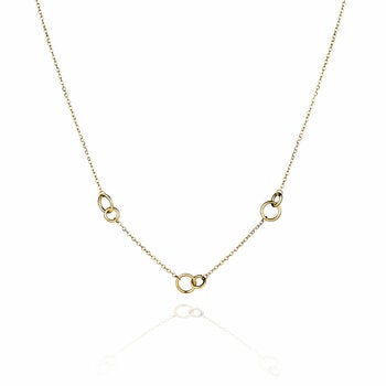 14ct Yellow Gold Love Rings Necklace