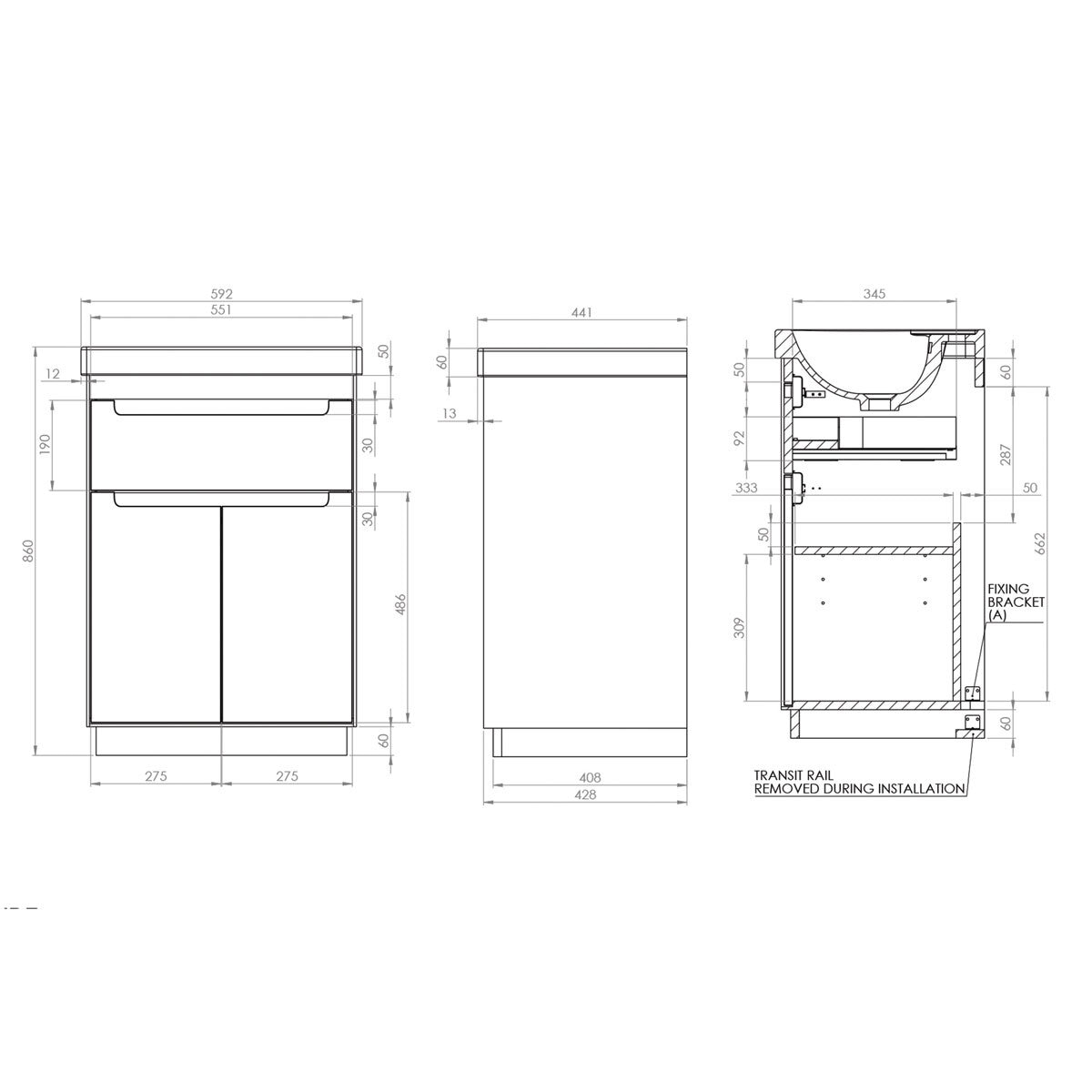 Tavistock Kew 600 Floor Mount with Basin in White at costco.co.uk