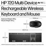HP 720 Multi-Device Ultra-Fast Rechardgeable Wireless Keyboard and Mouse Combo