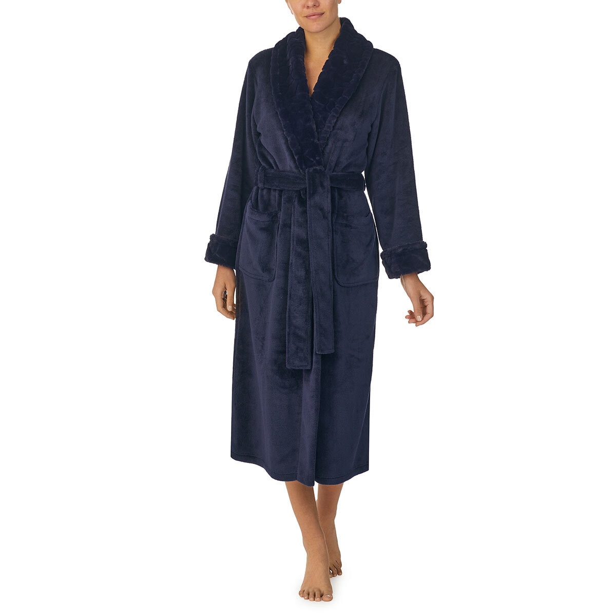 Carole Hochman Women's Plush Robe in Navy