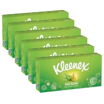 Kleenex Balsam Facial Tissues, 6 x 64 Sheets