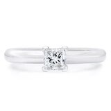 0.50ct Princess Cut Diamond Solitaire Ring, Platinum