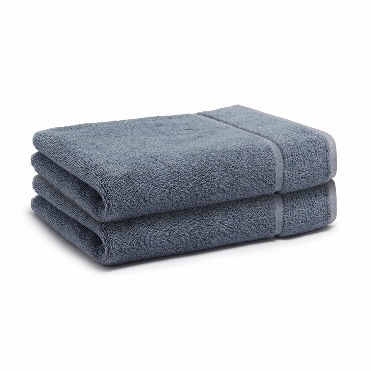 Panda Bamboo & Cotton Blue Hand Towels, 2 Pack