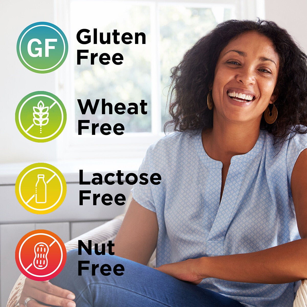 Gluten Free, Wheat Free, Lactose Free, Nut Free Gluten Free, Wheat Free, Lactose Free, Nut Free