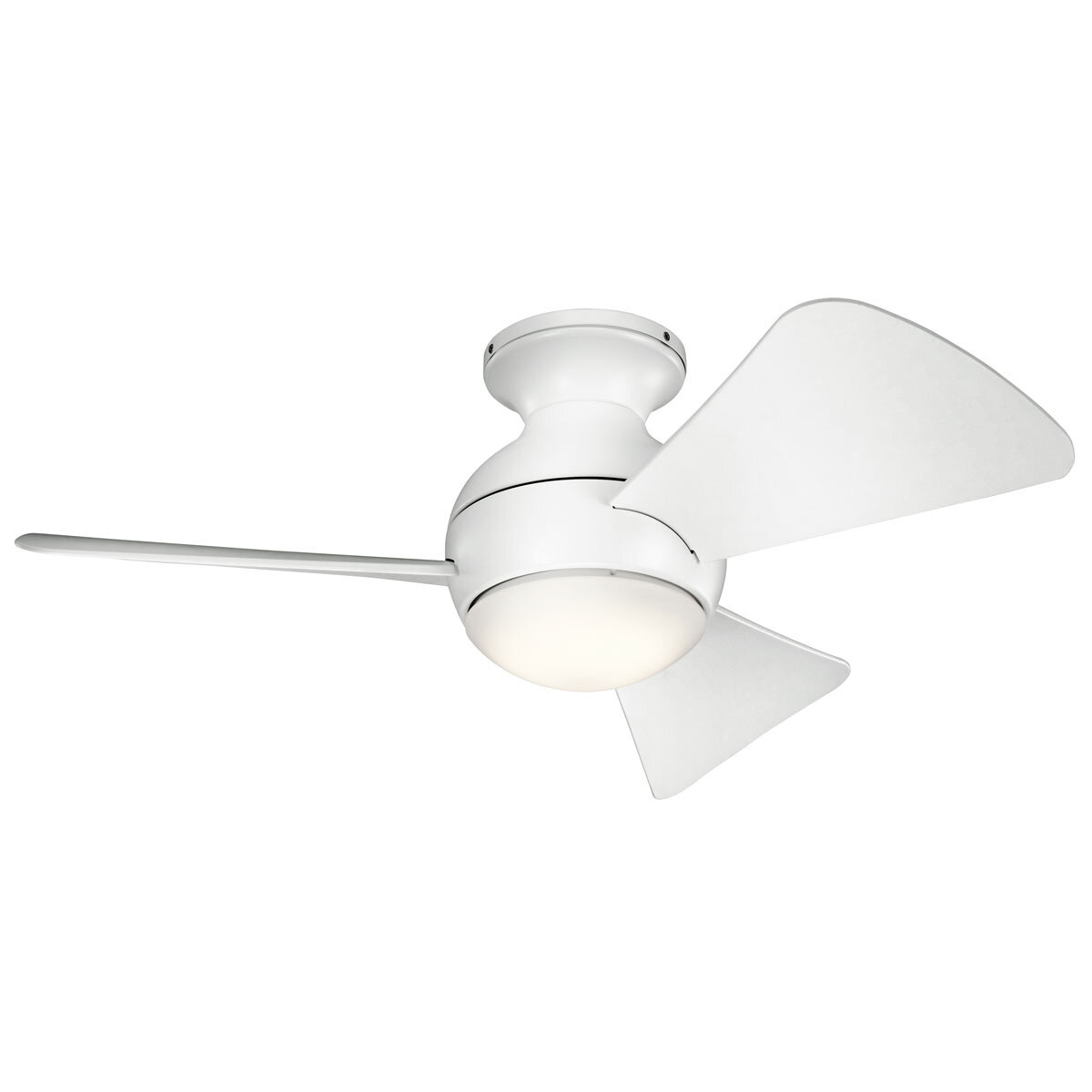 Sola 86cm small white ceiling fan IP23 rated for use in covered outdoor spaces