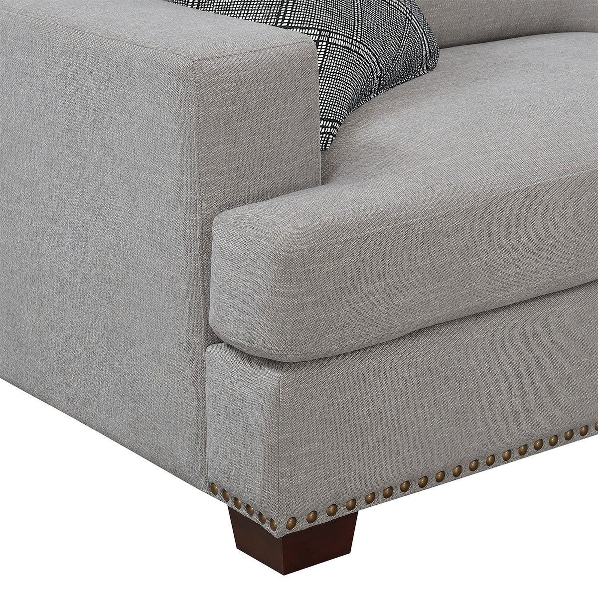 Bainbridge Home Sinclair 3 Piece Grey Fabric Sectional Sofa with