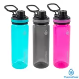 ThermoFlask 709ml Tritan Water Bottles, 3 Pack in Teal/Black/Pink 