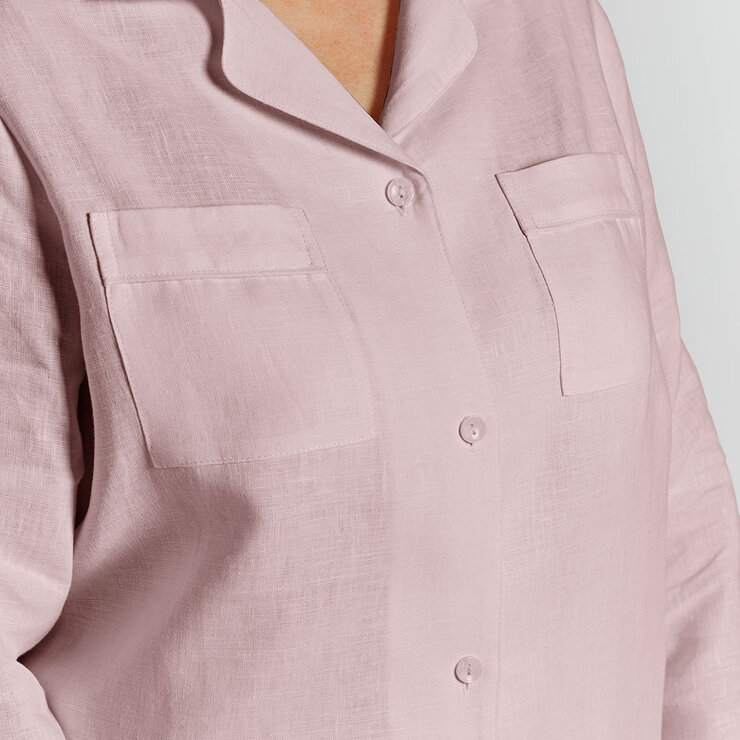 Lazy Linen Ladies Pyjama Set in Pink