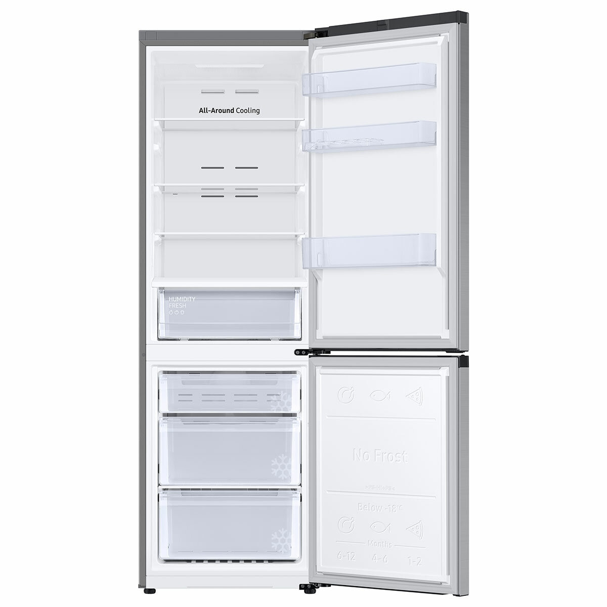 Samsung Series 6 SpaceMax RB34C600DSA/EU 344L Smart Combi Fridge Freezer, Metal Graphite