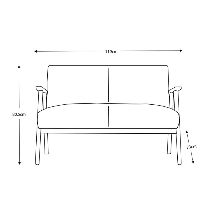 Gallery Neyland Brown Leather 2 Seater Sofa