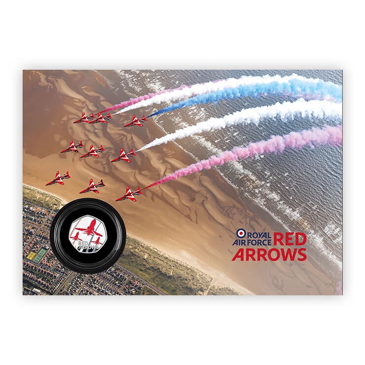 Red Arrows 50p Silver Proof Coin Cover from Royal Mail and The Royal Mint Red Arrows 50p Silver Proof Coin Cover from Royal Mail and The Royal Mint