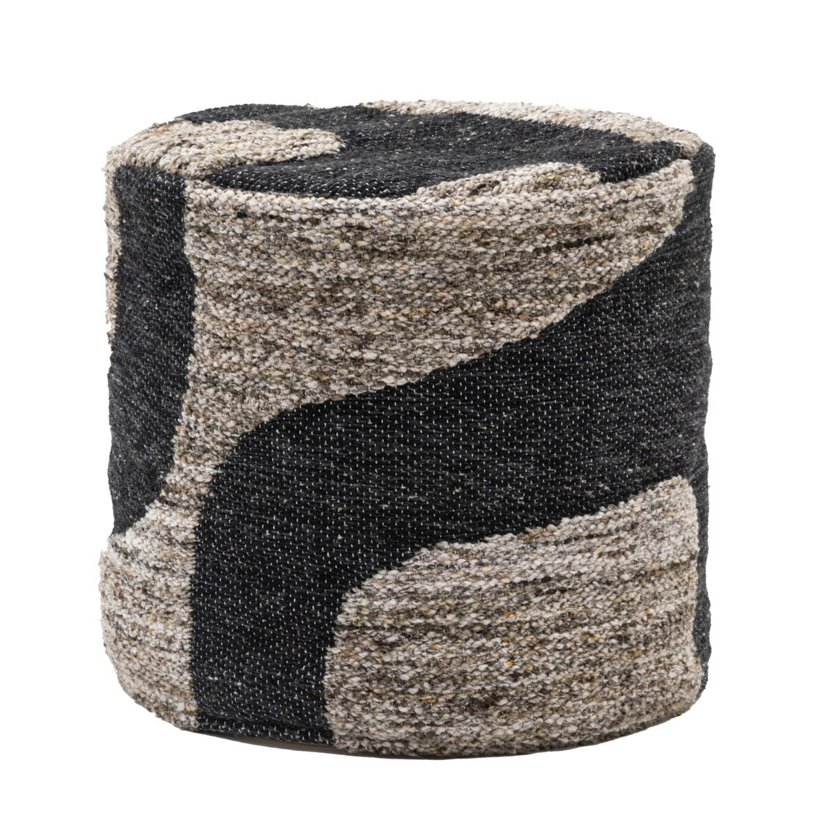 Gallery Bergen Mono Graphic Drum Pouffe, 50 x 45 cm