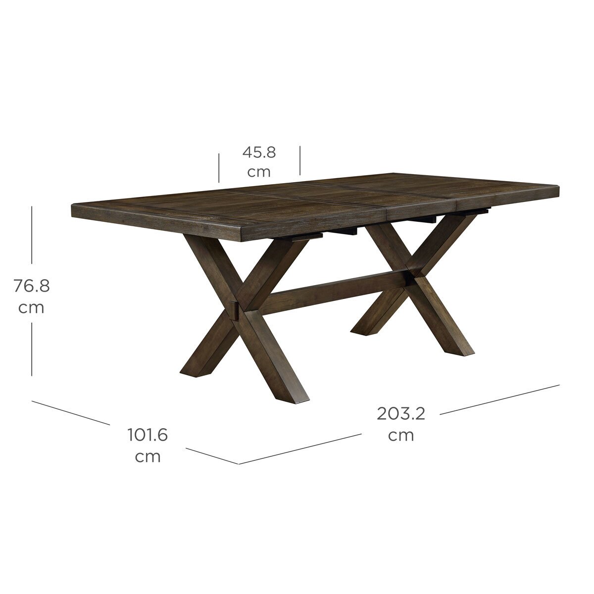 Bayside Furnishings Braeden Extending Dining Table + 6 Cross Back Chairs, Seats 48 Costco UK
