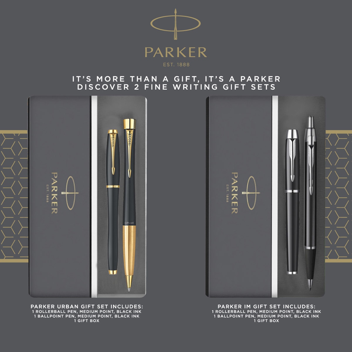 Parker Ball Point and Roller Ball Pen Quattro Gift Set Costco UK