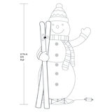 9 ft LED Twinkle Collapsible Snowman with Skis