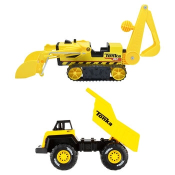 Tonka Steel Classics Trencher & Mighty Metal Fleet Dump Truck  Bundle (3+ Years)