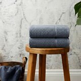 Panda Bamboo & Cotton Blue Hand Towels, 2 Pack