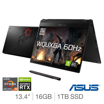 ASUS ROG Flow X13, AMD Ryzen 9, 16GB RAM, 1TB SSD, NVIDIA GeForce RTX 3050Ti, 13.4 Inch Convertible Gaming Laptop, GV301QE-K5121R + External NVIDIA GeForce RTX 3080 Graphics Card and Stylus Pen