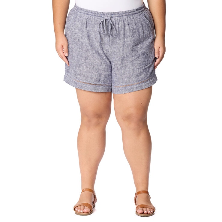 Briggs Ladies Linen Short in Navy, Medium