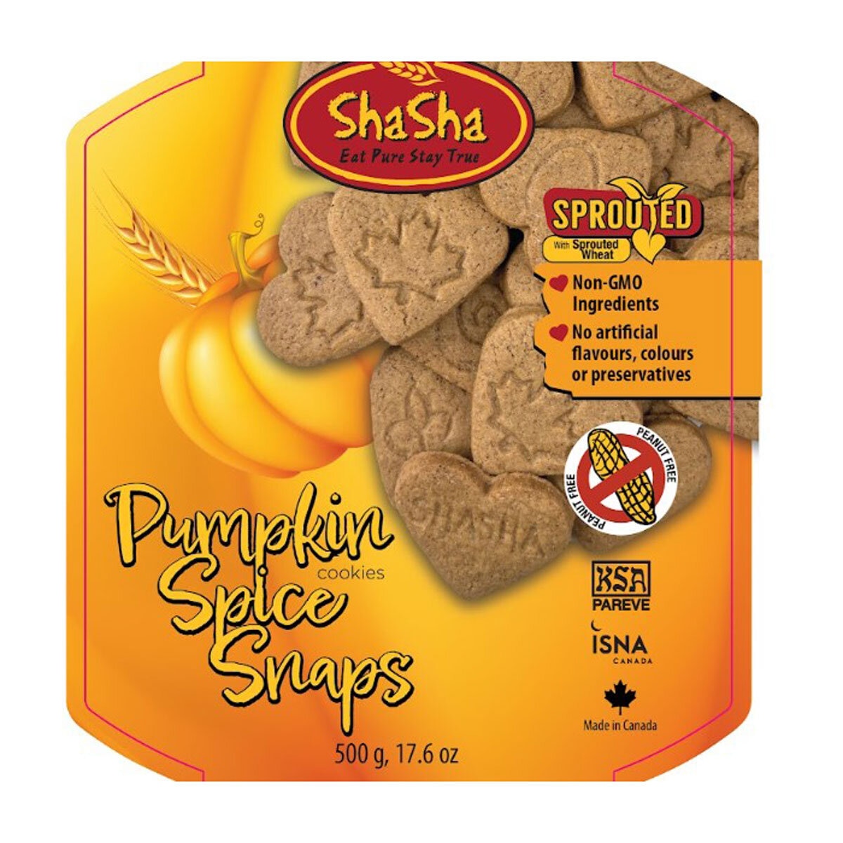 ShaSha Pumpkin Spice Snaps, 2 x 500g