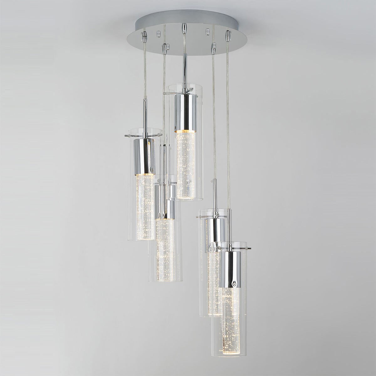 Artika Champagne Glow Spiral 5 Cylinder LED Pendant Light