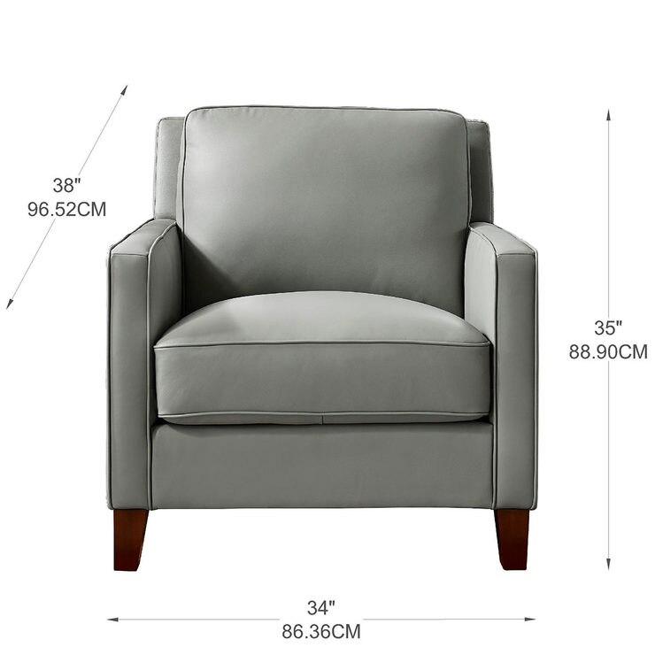 West Park Light Grey Leather Armchair Costco UK