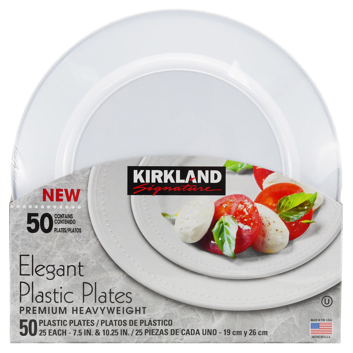 Kirkland Signature Elegant Plastic Plate, 50 Pack