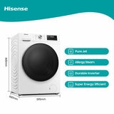 Hisense WFQA1214EVJM, 12kg 1400rpm Washing Machine , A Rated in White
