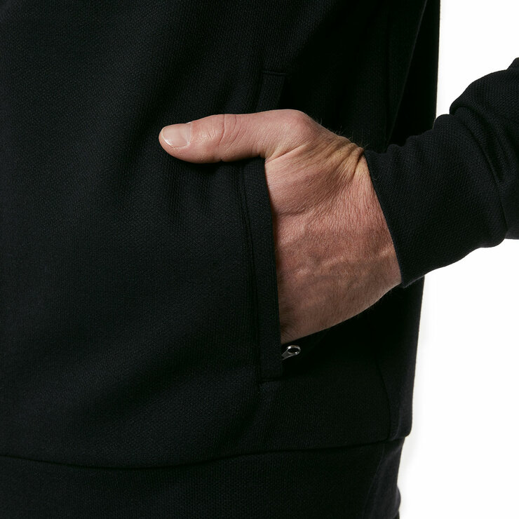 32 Degrees Men's Pique Full Zip Hoodie in Black