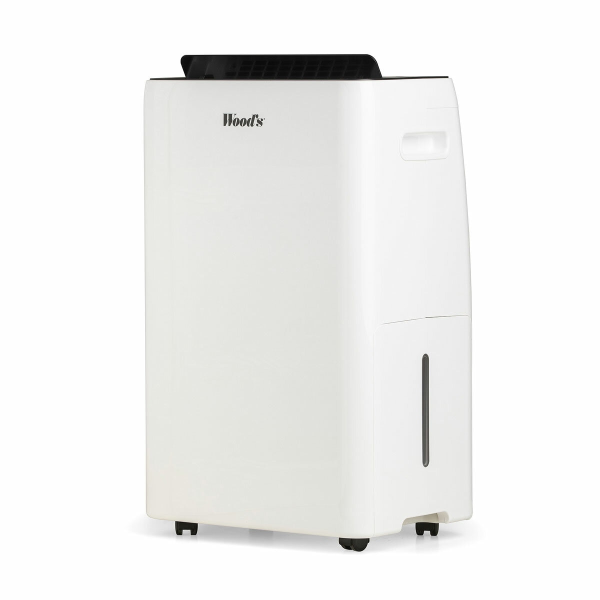 Side profile of Wood's Dehumidifier with grills open