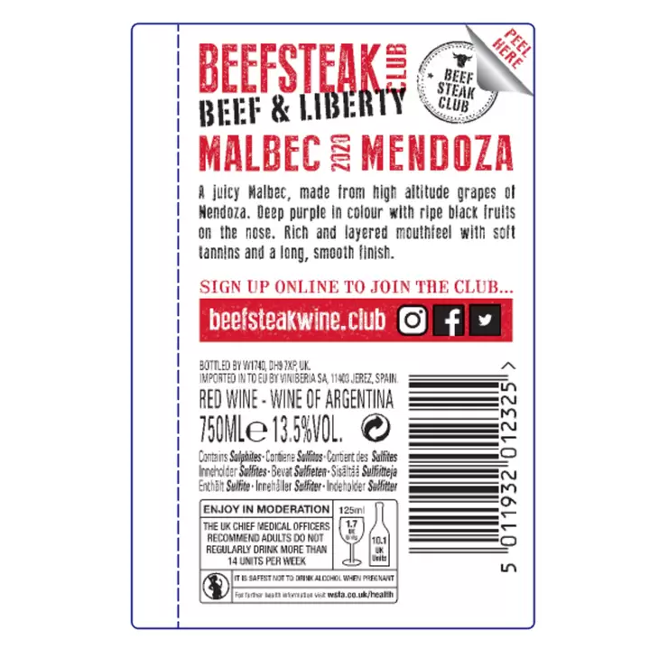 Beefsteak Club Malbec, 75cl