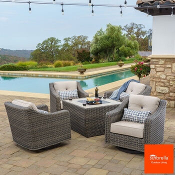 SunVilla Pelington 5 Piece Fire Deep Seating Set 