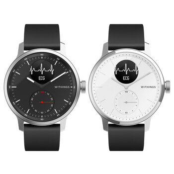 Withings Scanwatch 42mm, Hybrid SmartWatch with ECG, Heart Rate and Oximeter in 2 Colours