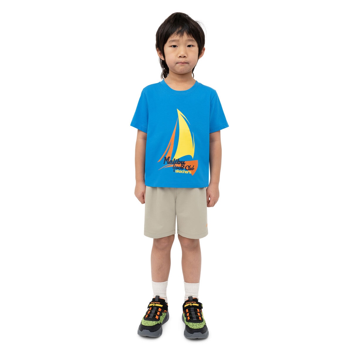 Skechers Kids Tee & Short 3 Piece Set in Orange