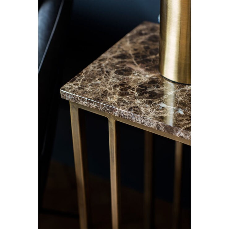 Emperor Brown Marble Side Table Costco UK