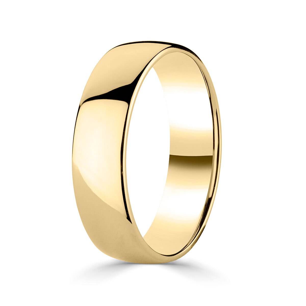 6.0mm Basic Light Court Wedding band. 18ct Yellow Gold