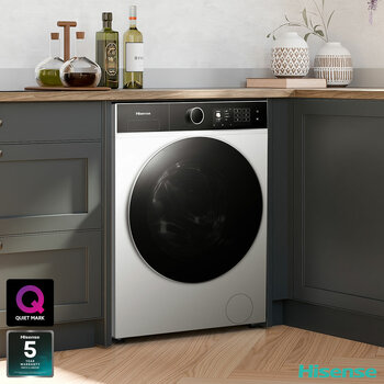 Hisense KitchenFit 5i Series WF5I1245BWR, 12kg Washing Machine, A Rated in White