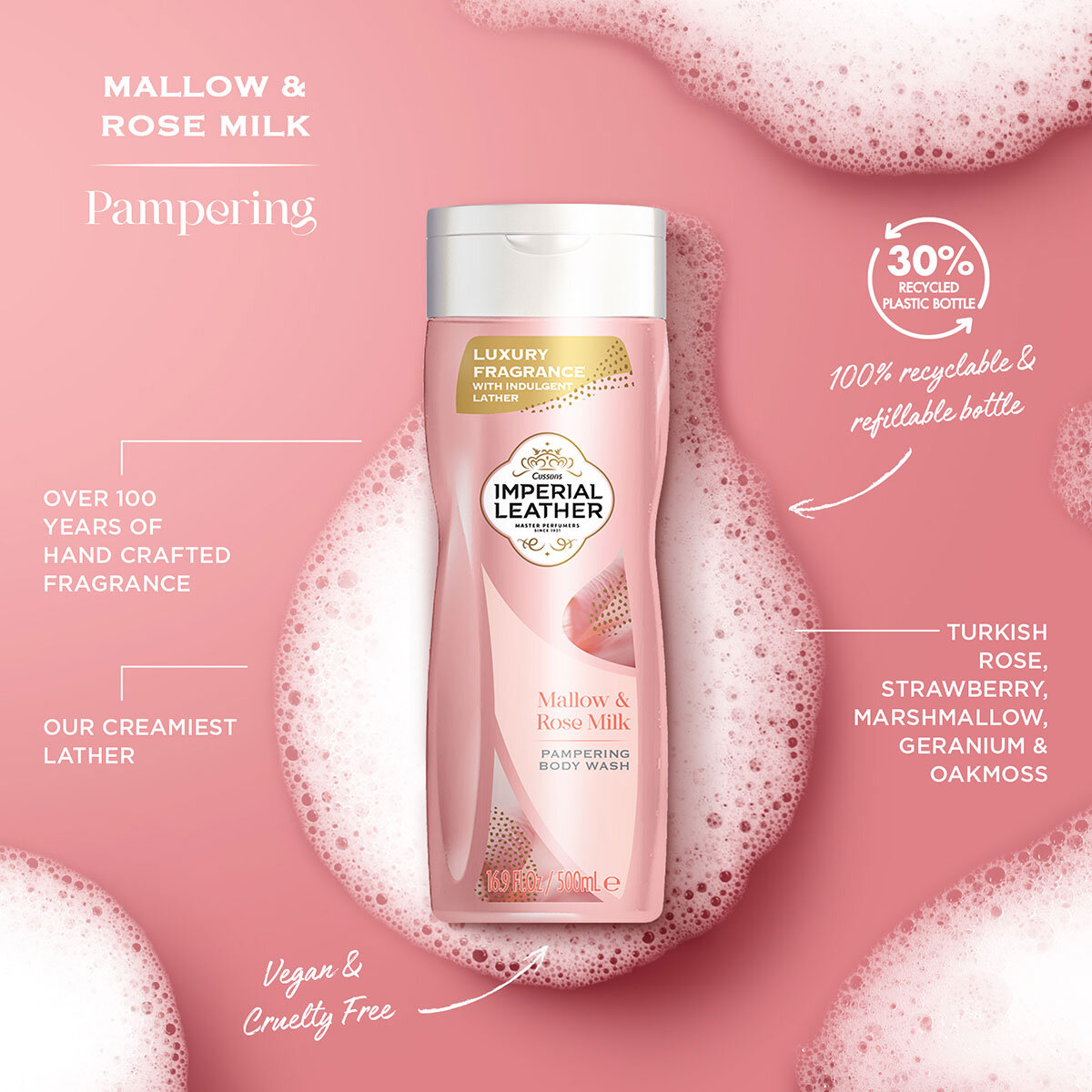 Imperial Leather Mallow Milk, 6 x 500 ml