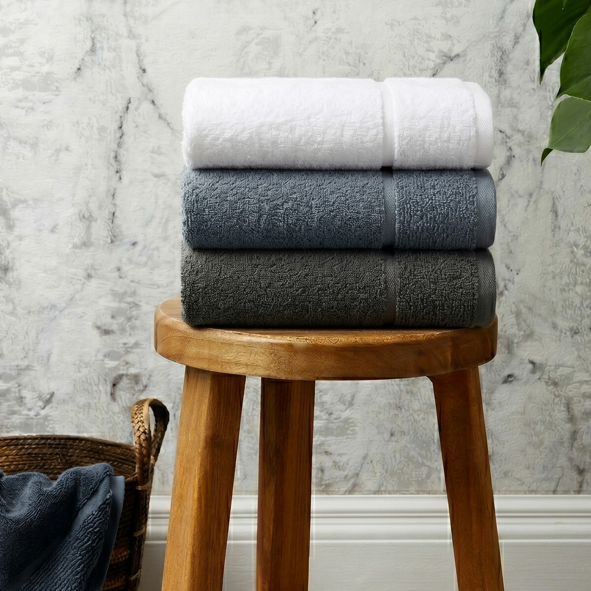 Panda Bamboo & Cotton Hand Towels, 2 Pack, in 3 Colours Panda Bamboo & Cotton Hand Towels, 2 Pack, in 3 Colours
