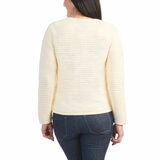 Hilary Radley Textured Knit Jacket in Cream