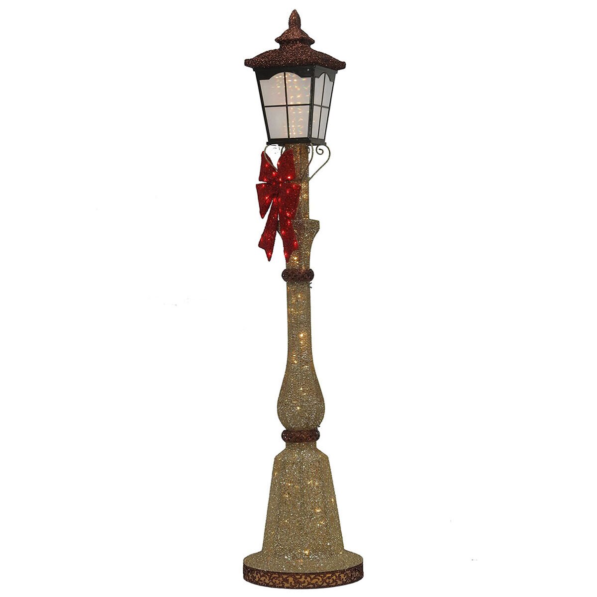 7ft (2.1m) Single Lantern Head Lamp post with 150 LED Lights