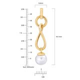 9-9.5mm Cultured Freshwater White Pearl Twist Earrings, 14ct Yellow Gold