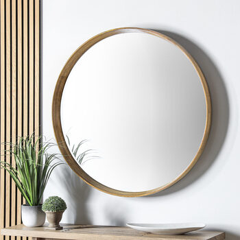 Gallery Keynes Oak Round Mirror, 100cm