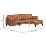 Simon Li Harstine Leather Sofa with Dimensional Drawing
