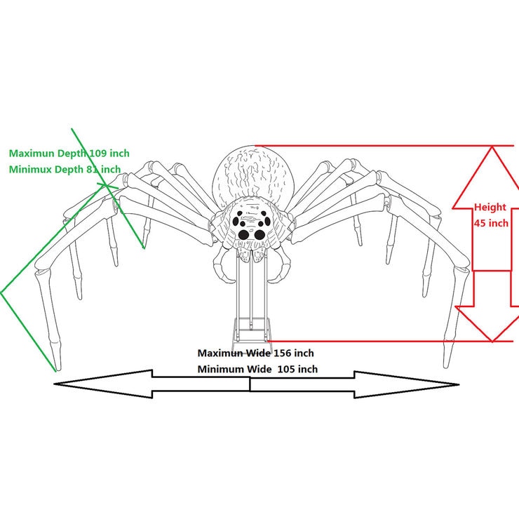 Halloween 4ft (1.2m) Giant Mutant Spider with Lights & Sounds