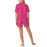 DKNY Notch Collar 3 Piece PJ Set in Pink - Large