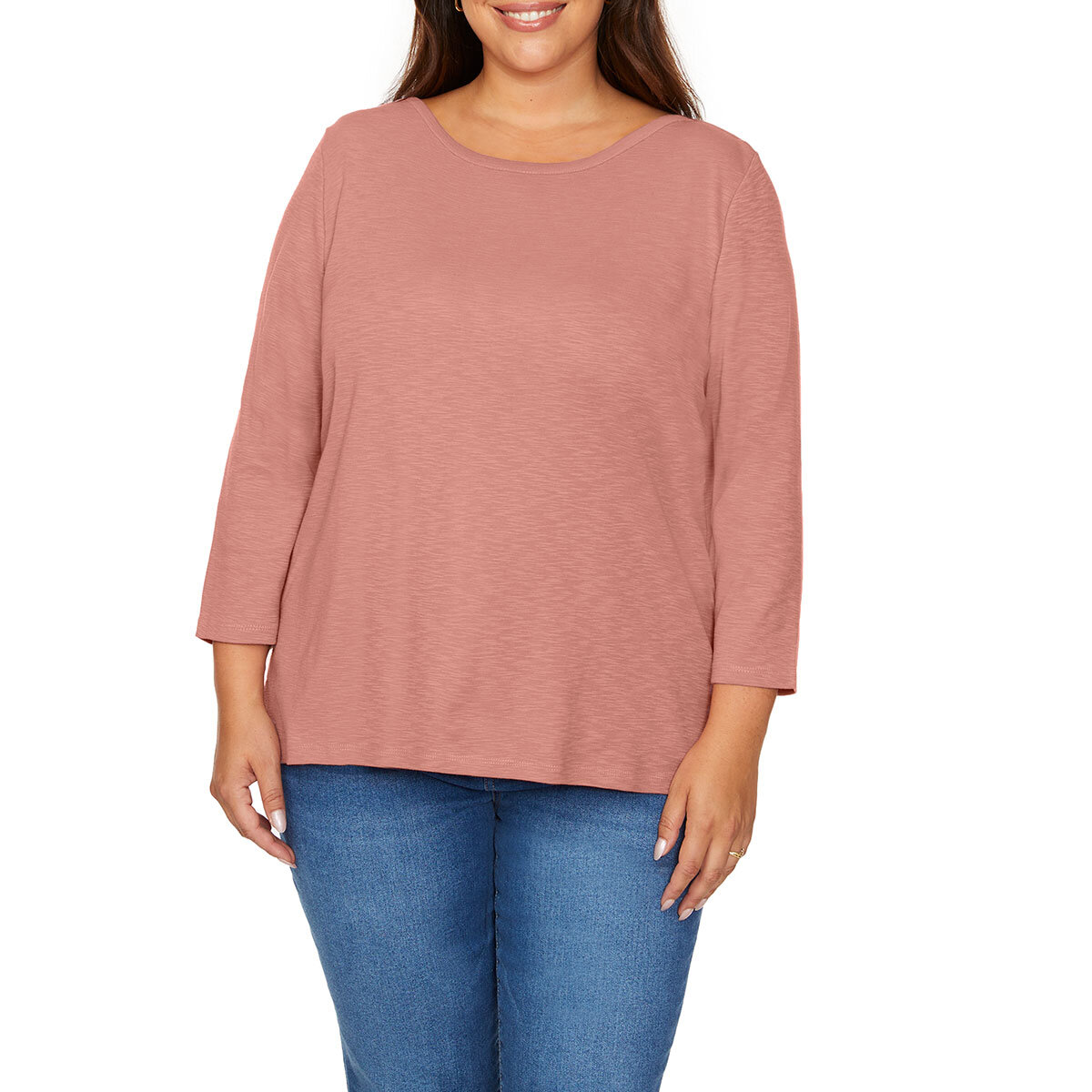 Kirkland Signature Ladies Boatneck Tee in Pink